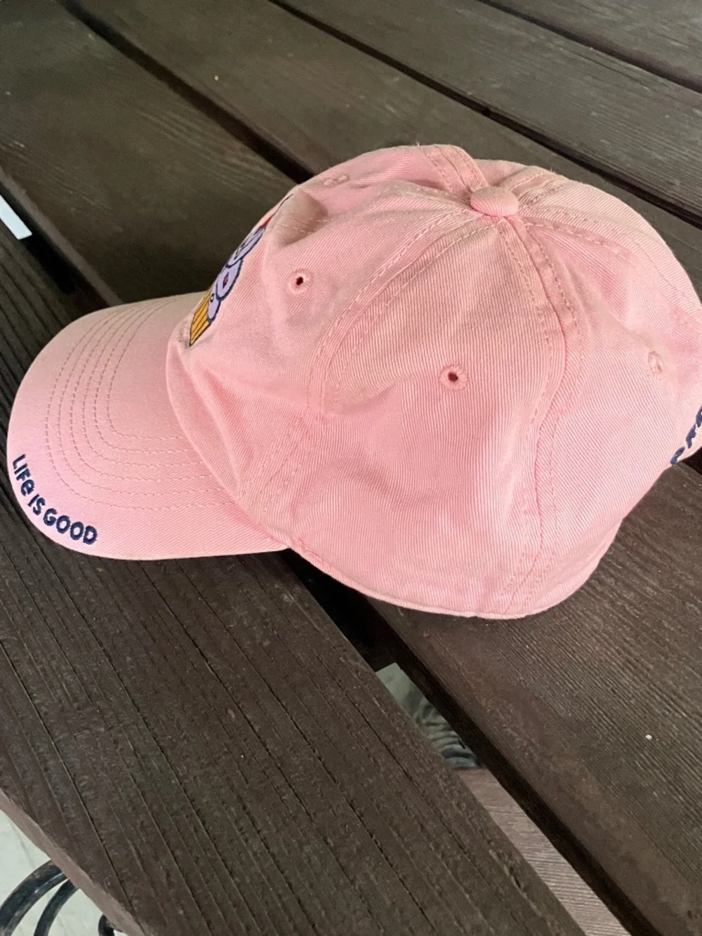 Life is Good Youth S Pink Cupcake Embroidered Adjustable Baseball Cap Hat
